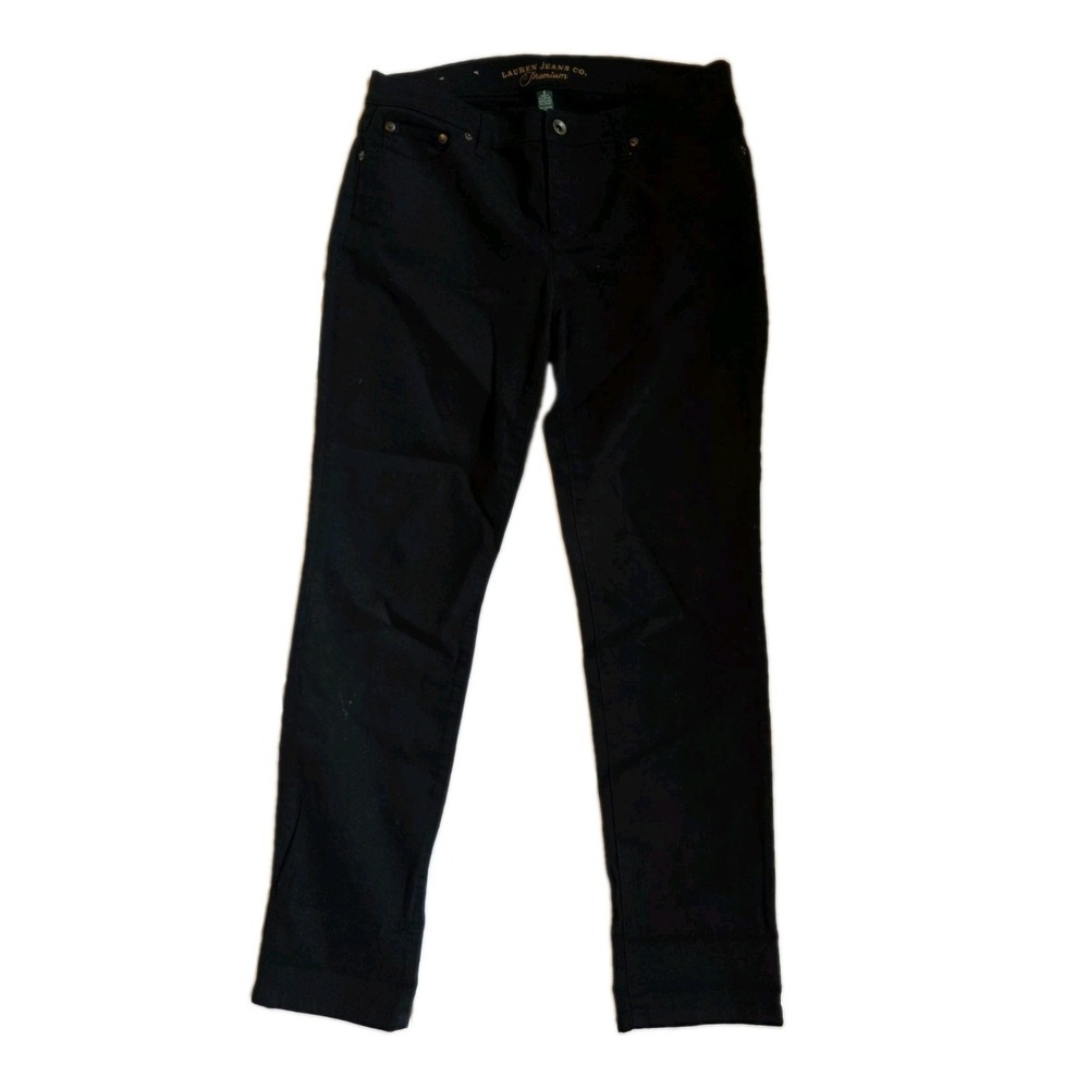 Lauren Jeans By Ralph Lauren Stretch Classic Straight Leg Black Jeans Women's 8